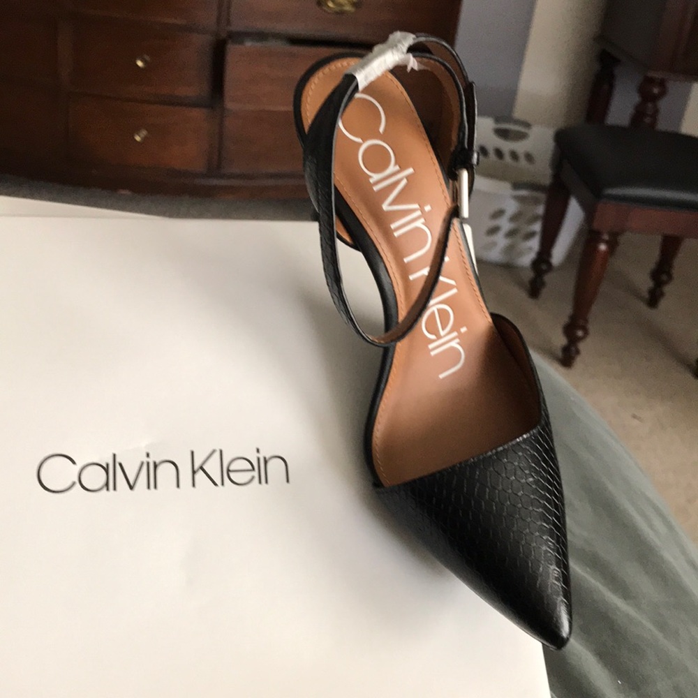 C Klein Raffaela Shiny Snake Print 5M 34E2470-BLK